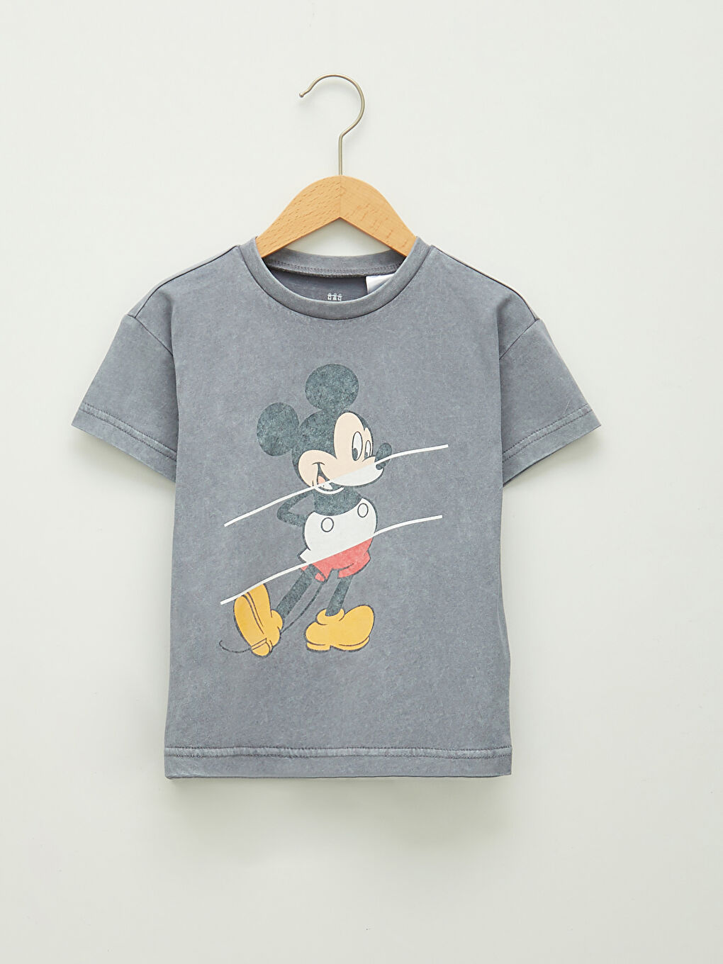 Crew Neck Short Sleeve Mickey Mouse Printed Baby Boys' T-Shirt
