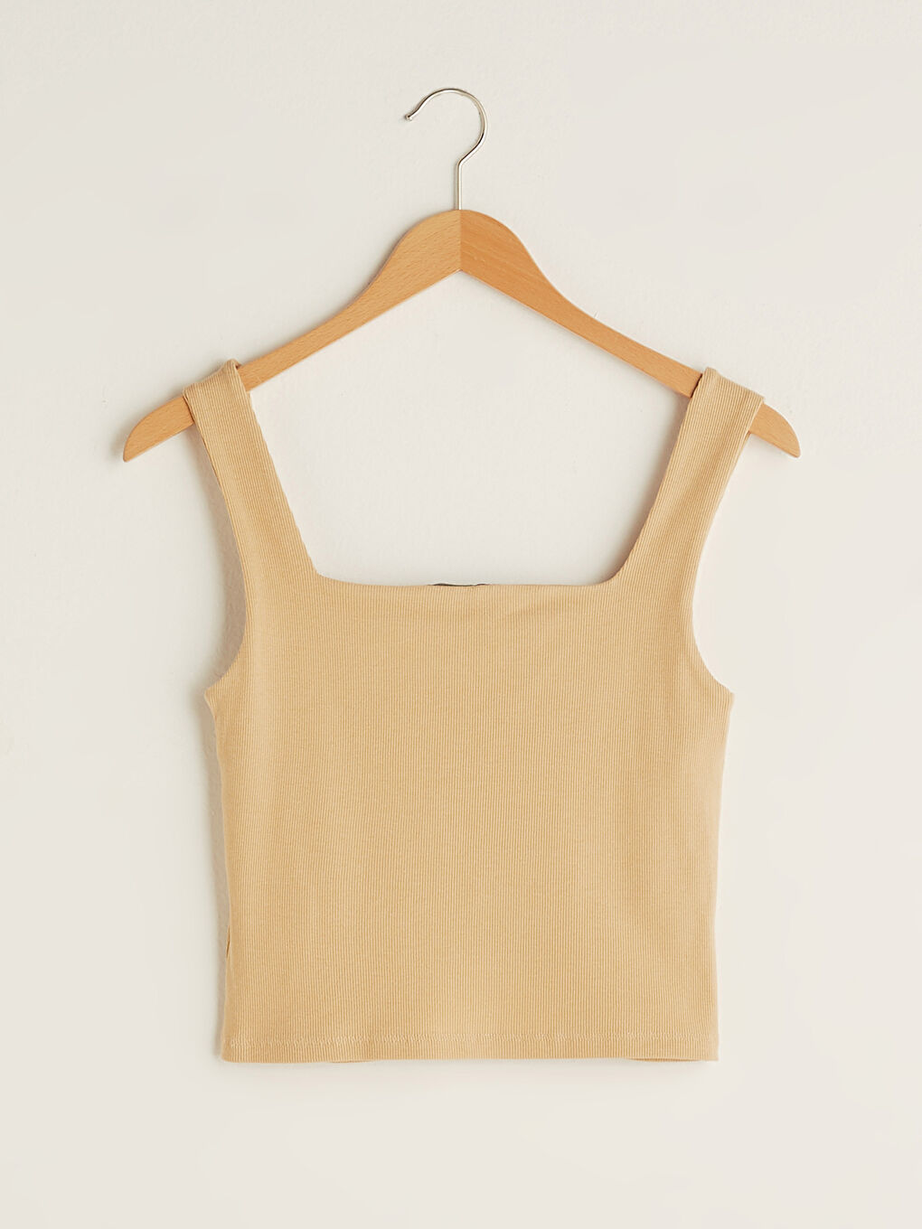 توب قصير بحمّالات سادة بياقة مربعة للسيدات-6