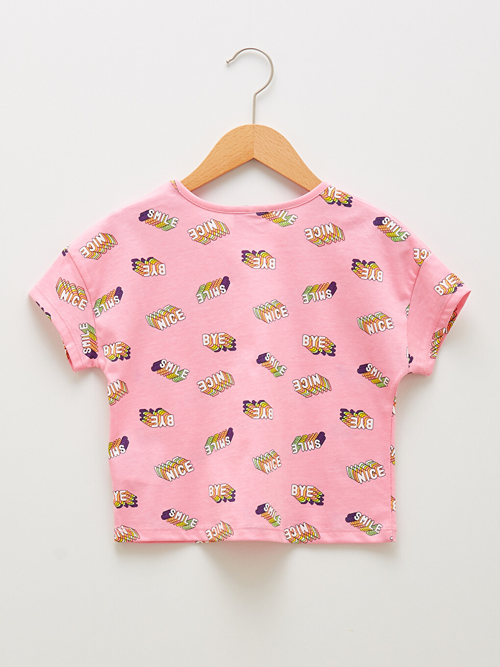 T-shirt Fille en Coton à Manches Courtes Imprimé Col Rond-1