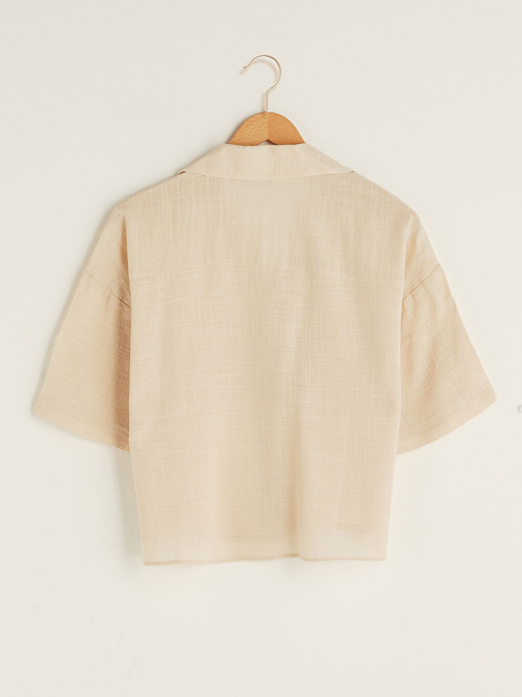 Pocket Detailed Front Buttoned Short Sleeve Women's Shirt-6