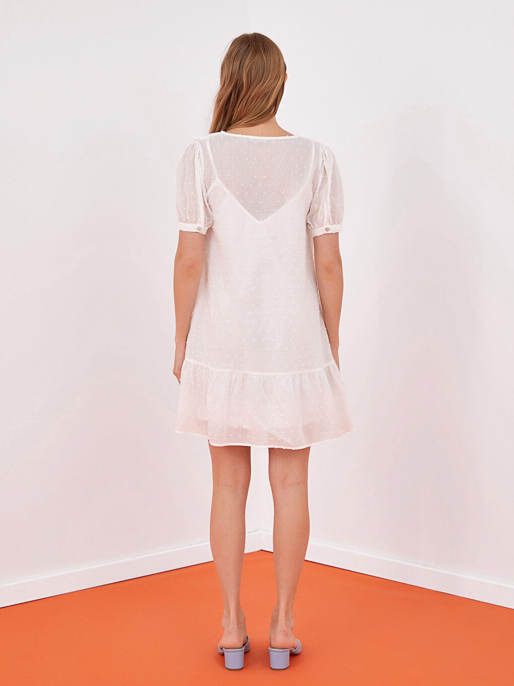 Robe Femme Tissu Tissé Imprimé Manches Courtes Col Claudine-6