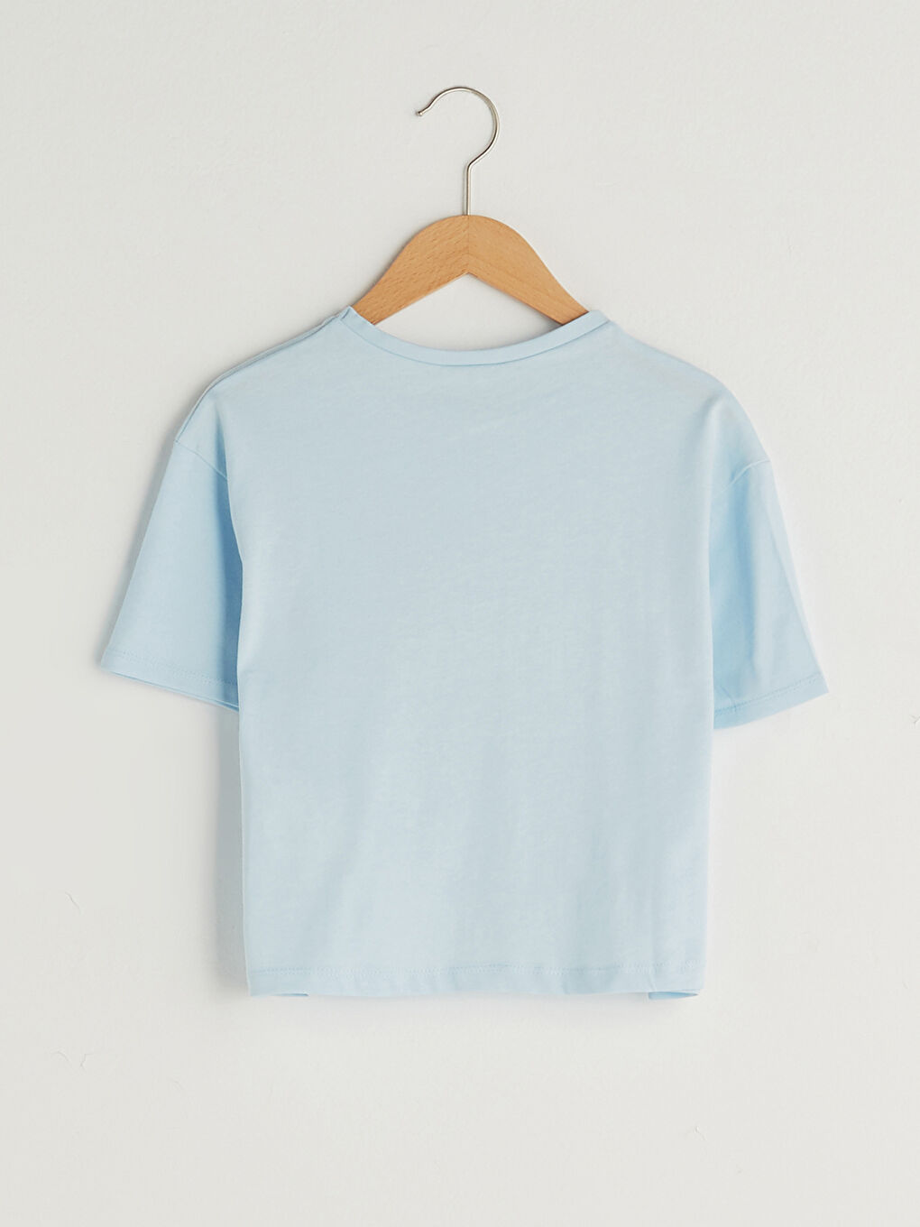 Crew Neck Printed Short Sleeve Cotton Girl T-shirt-1