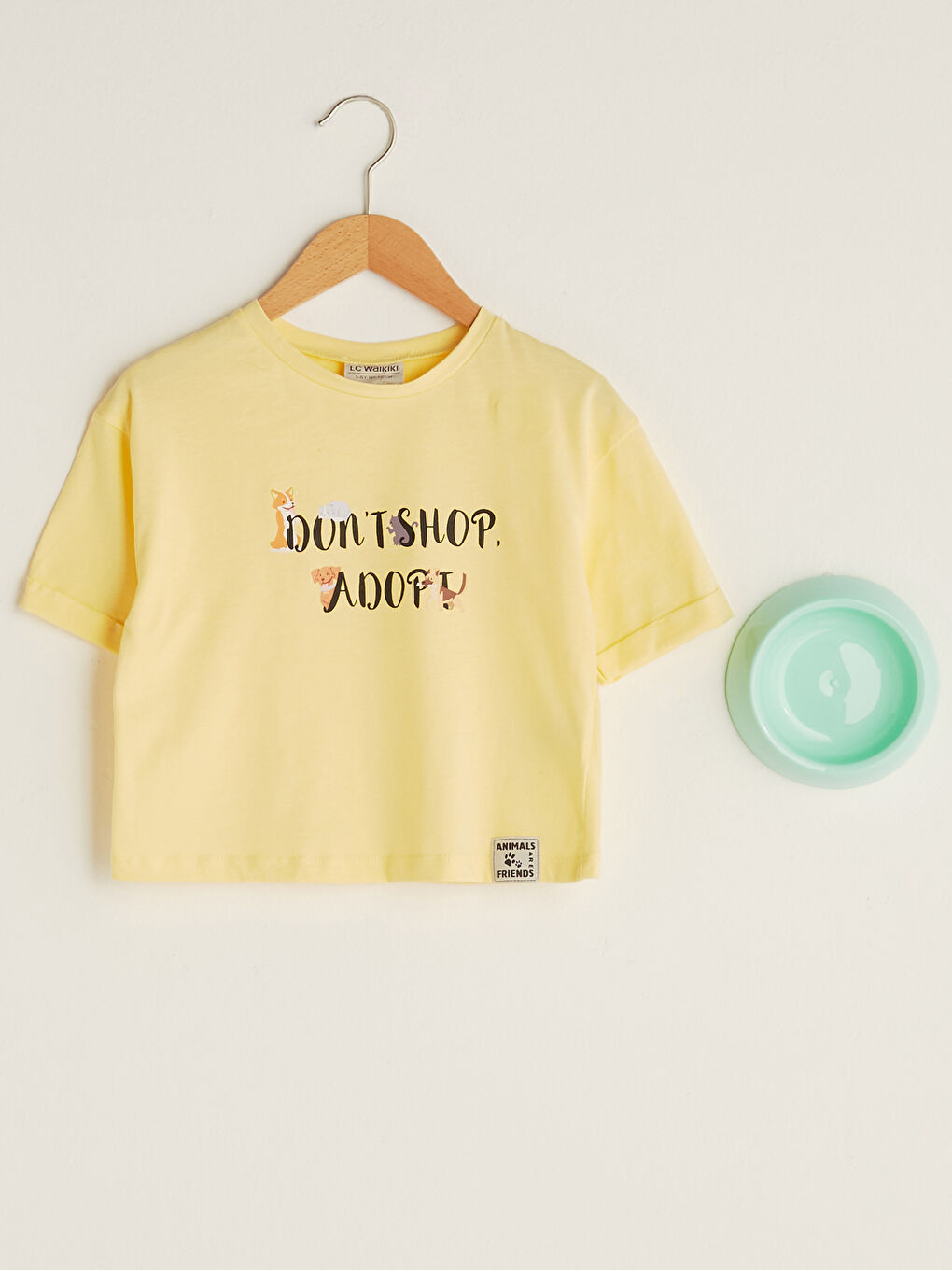 LCW Kids Majica za devojčice od pamuka sa štampom, kratkih rukava i posuda za hranu -S1J306Z4-FTK