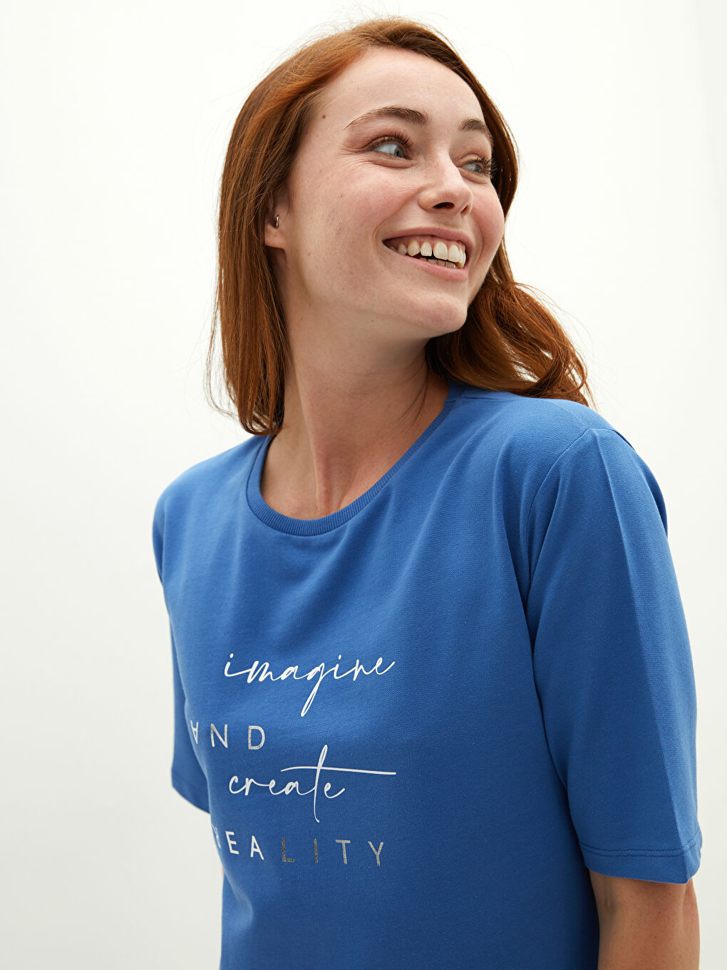 Crew Neck Printed Short Sleeve Cotton Women's Dress-2