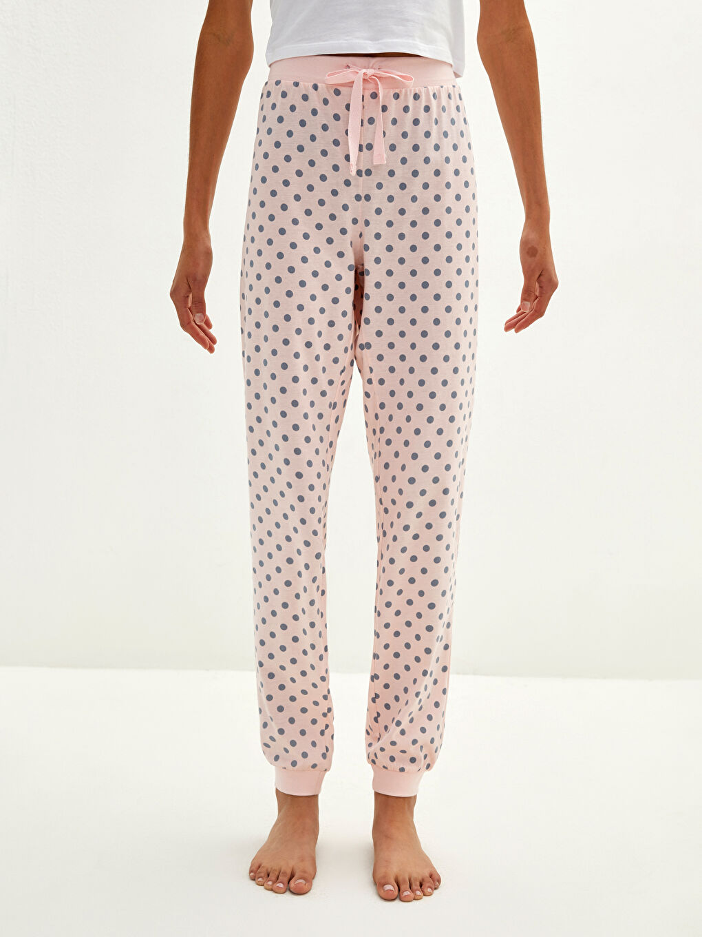 Bas de pyjama en coton à pois à taille élastique pour Femmes-2