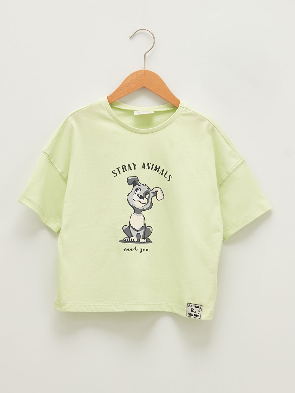 Yeşil Bisiklet Yaka Baskılı Kısa Kollu Pamuklu Kız Çocuk Tişört ve Mama Kabı-2