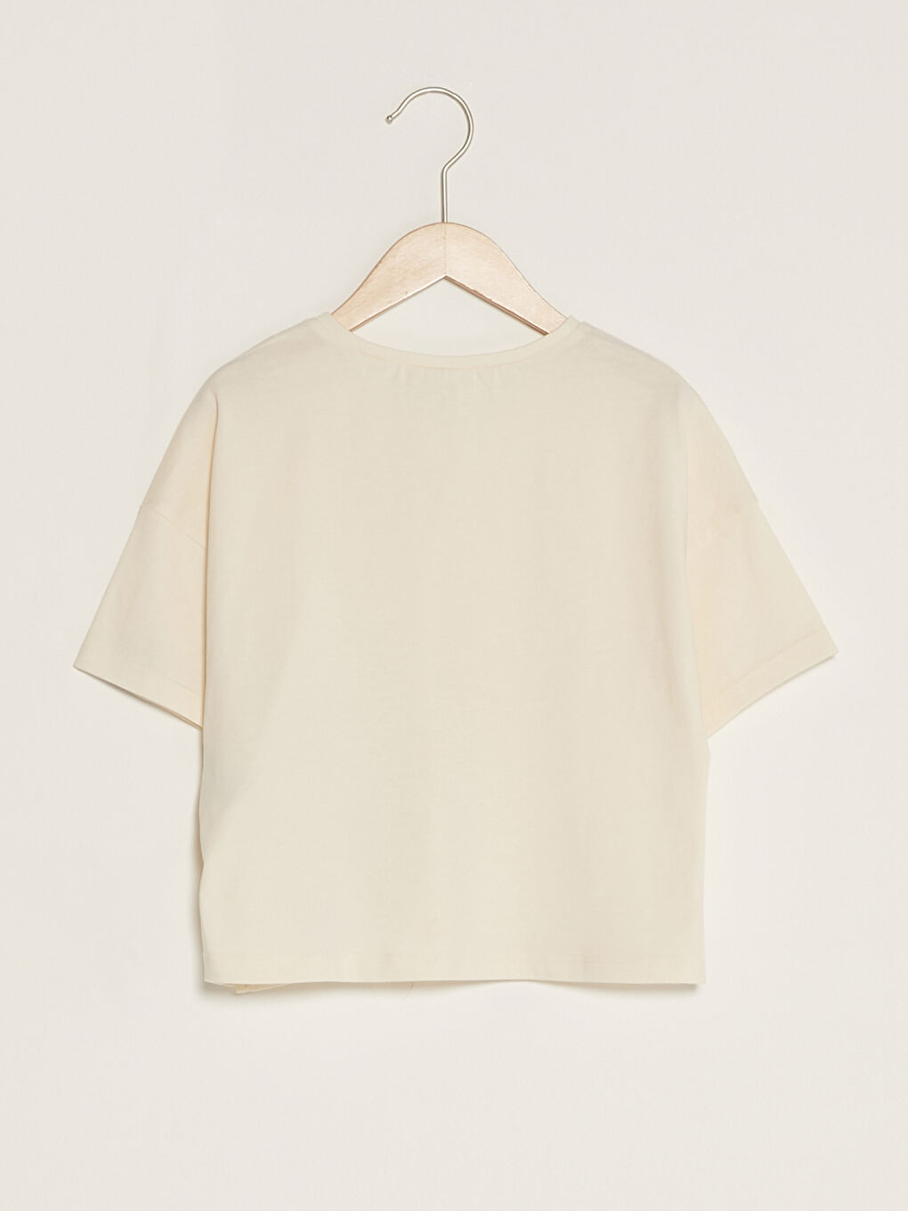 Crew Neck Printed Short Sleeve Cotton Girls T-Shirt and Food Container-1