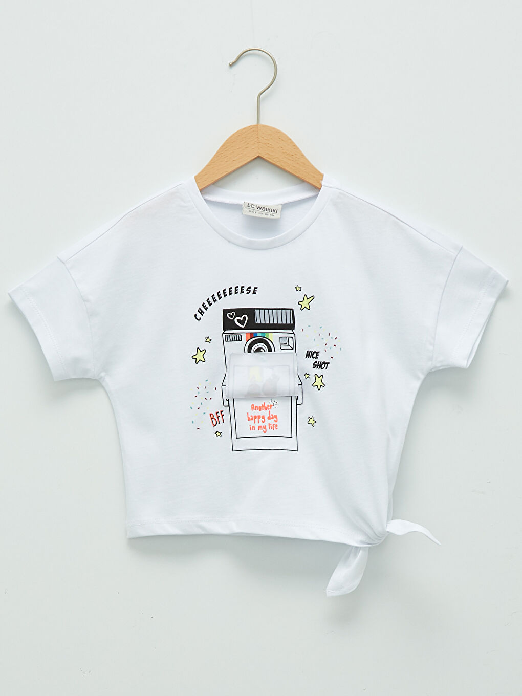 Crew Neck Printed Short Sleeve Girls' T-Shirt-1