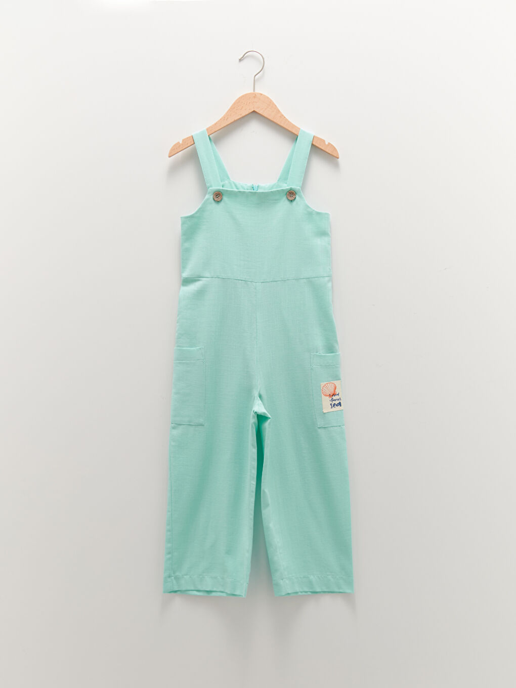 سلوبيت ياقة مربعة سادة بحمّالات قطن للبنات