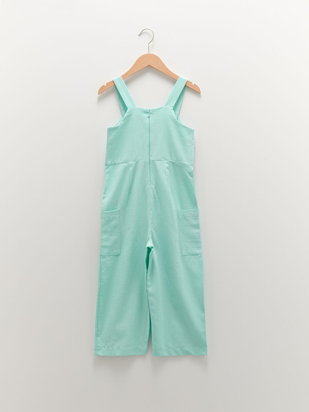 سلوبيت ياقة مربعة سادة بحمّالات قطن للبنات-1