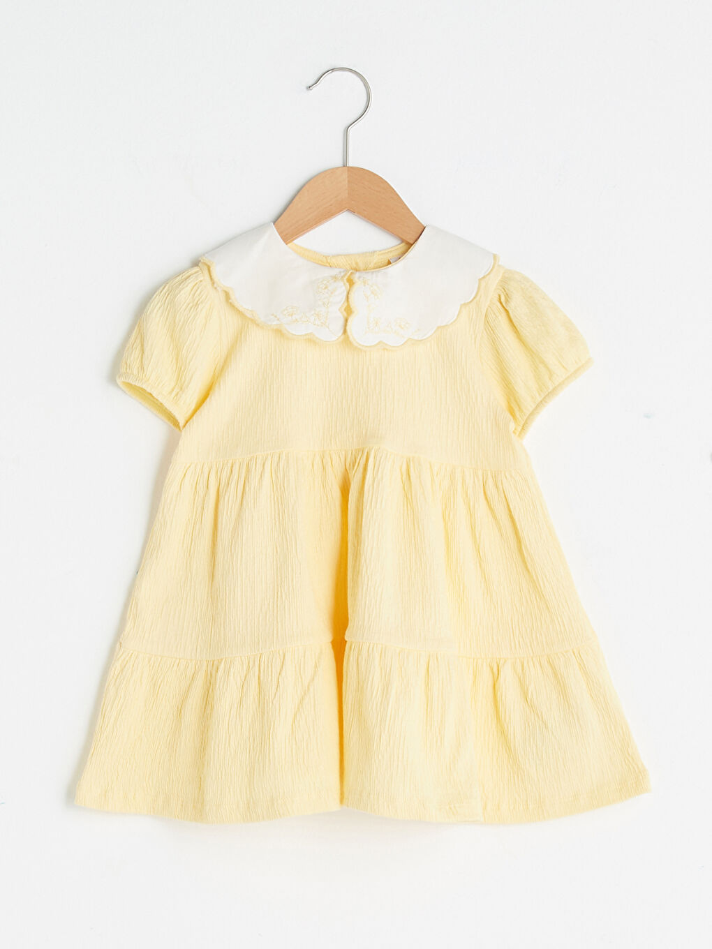 Peter Pan Collar Short Sleeve Baby Girls' Dress