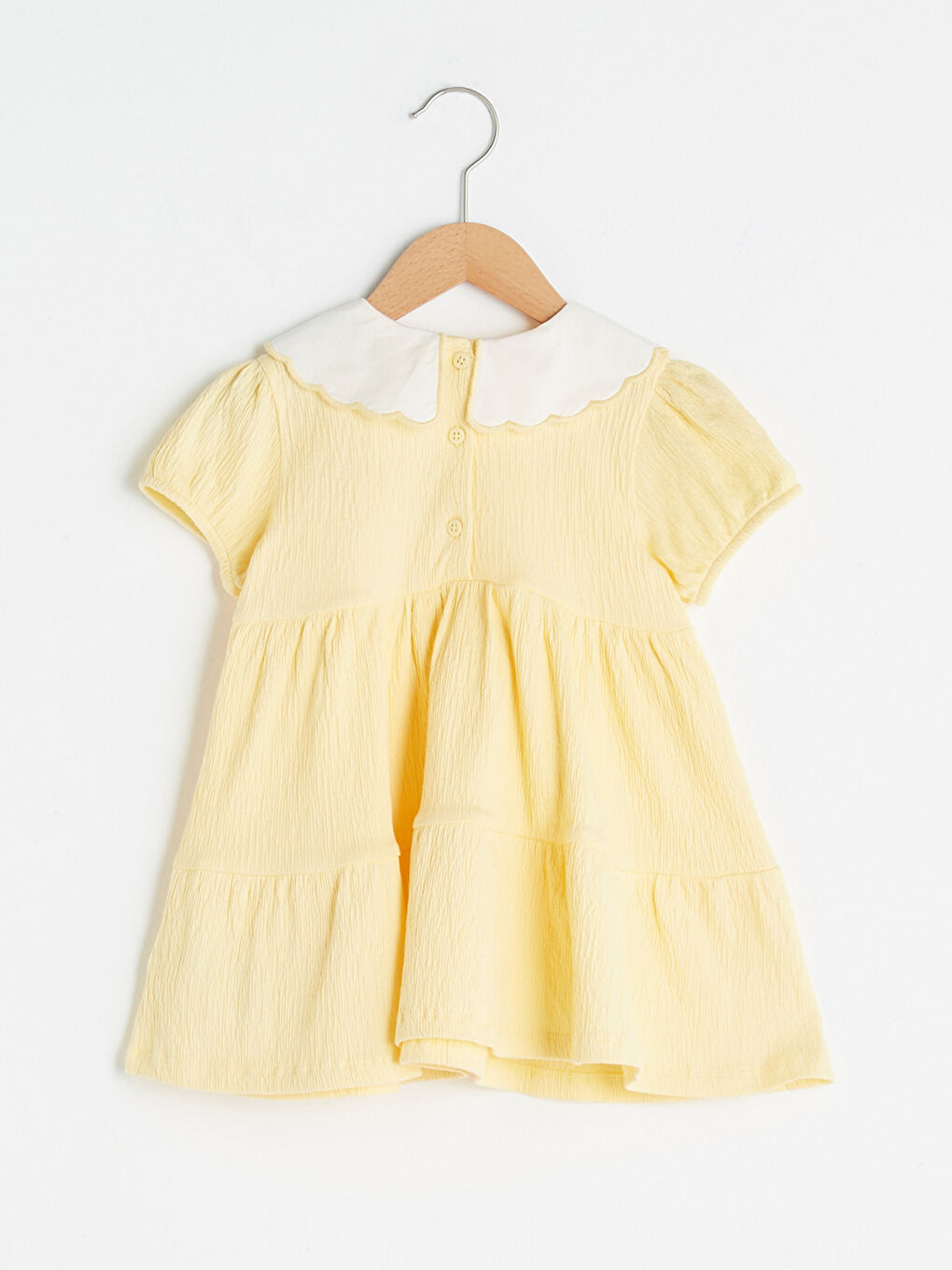 Peter Pan Collar Short Sleeve Baby Girls' Dress-1