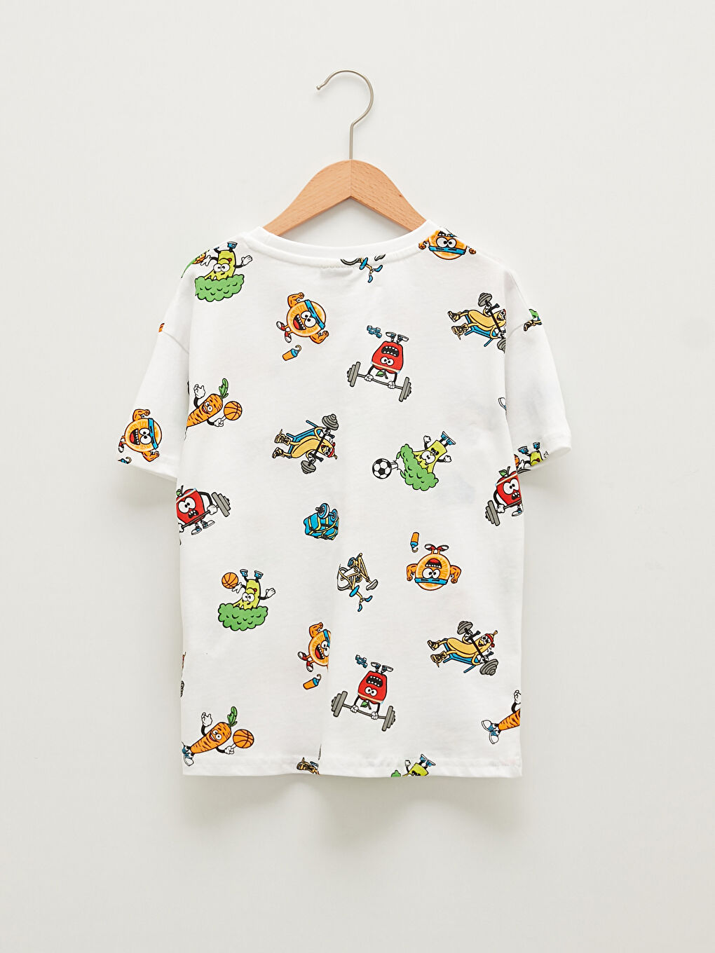 Yeşil Bisiklet Yaka Baskılı Kısa Kollu Pamuklu Erkek Çocuk Tişört-1