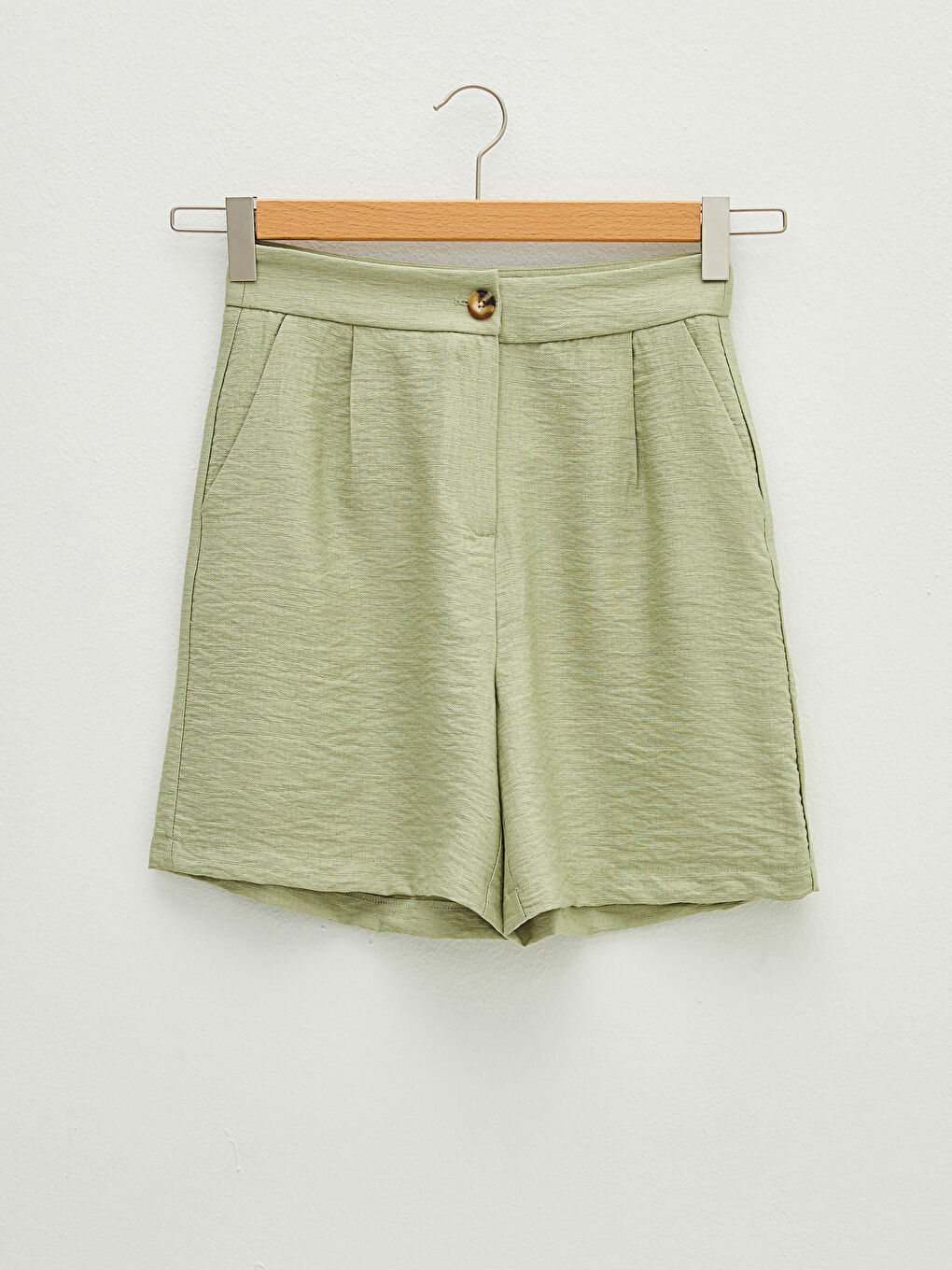 Women's High Waist Pocket Detailed Bermuda Shorts-4