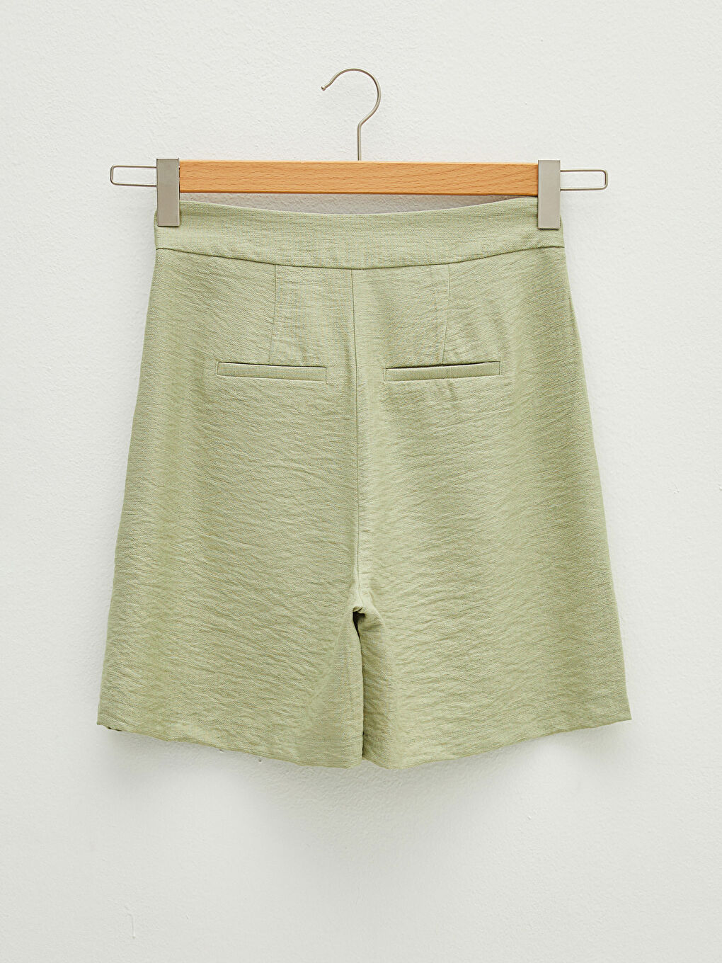 Women's High Waist Pocket Detailed Bermuda Shorts-5