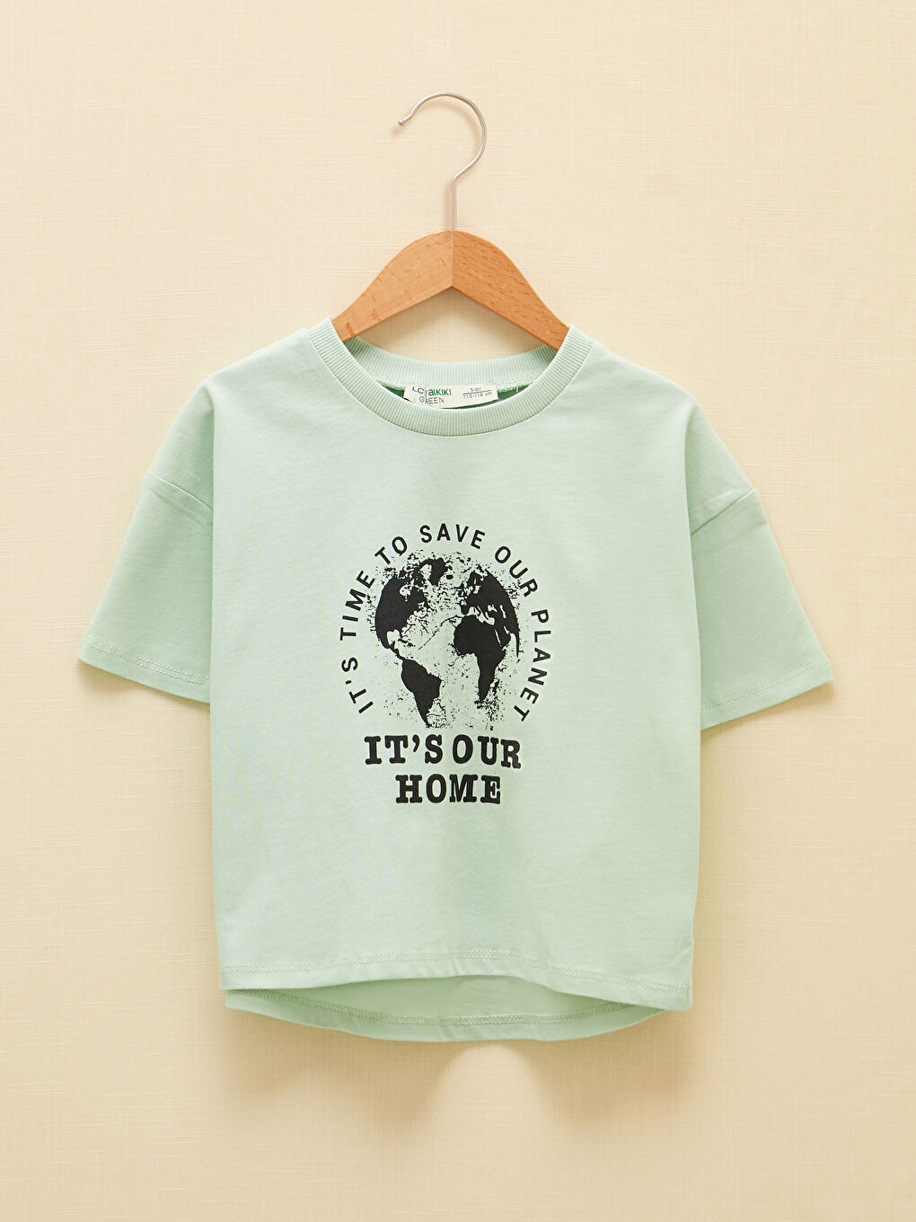 Crew Neck Printed Short Sleeve Girls' T-Shirt