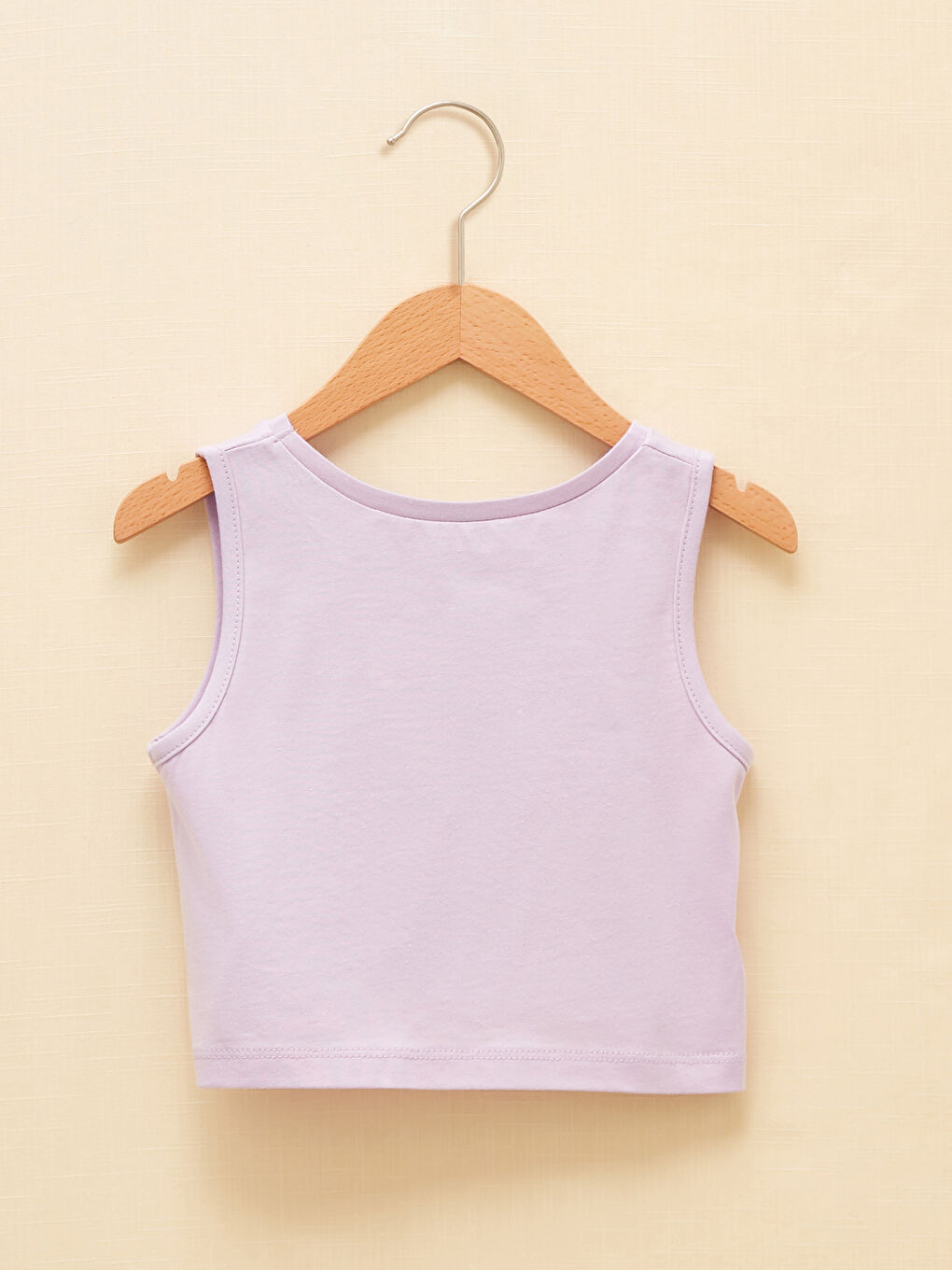 Lila Bisiklet Yaka Basic Kız Çocuk Atlet-1