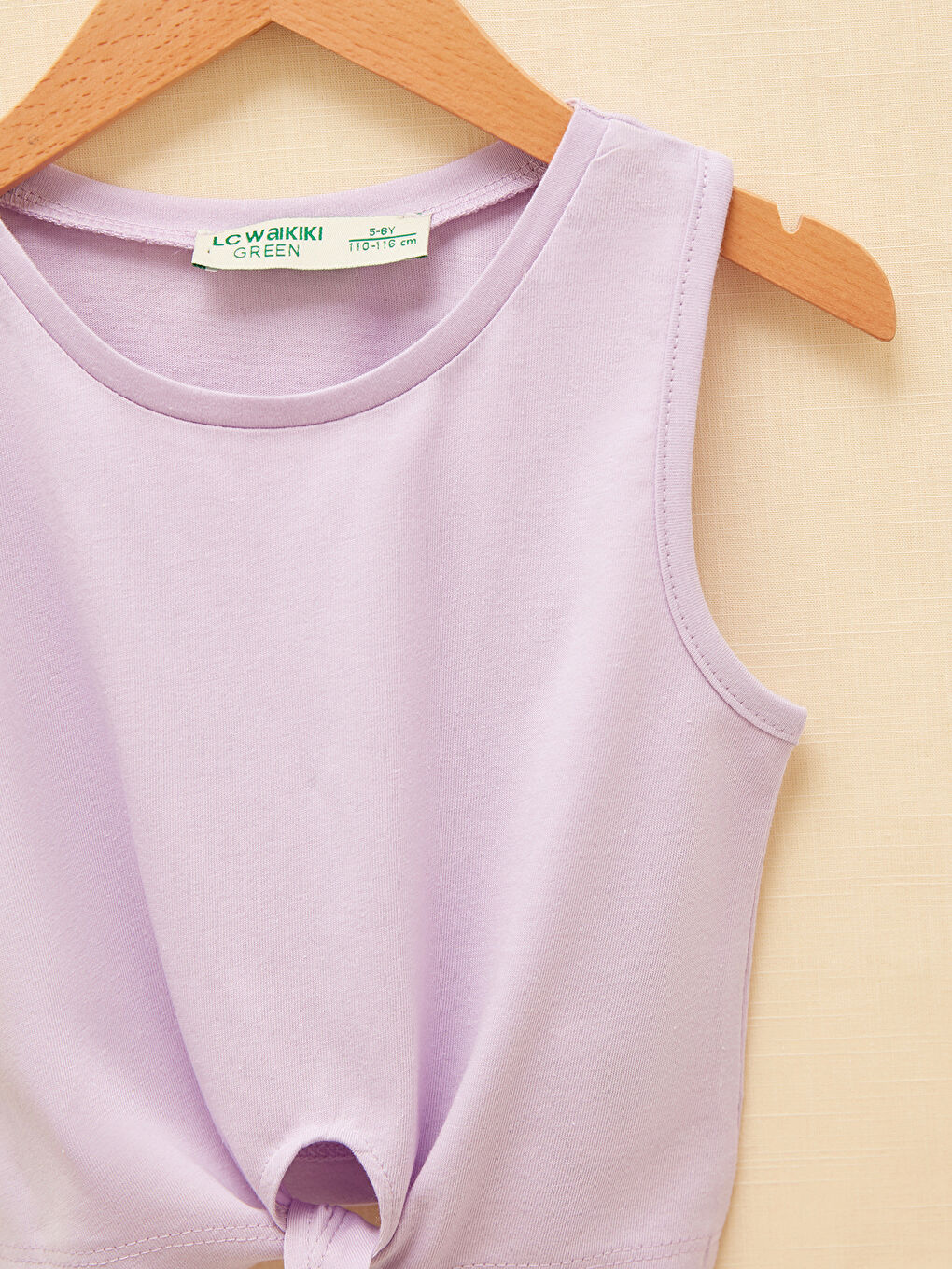 Lila Bisiklet Yaka Basic Kız Çocuk Atlet-2