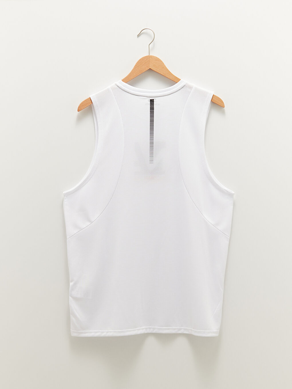 Beyaz Bisiklet Yaka Baskılı Erkek Kolsuz Tişört-6