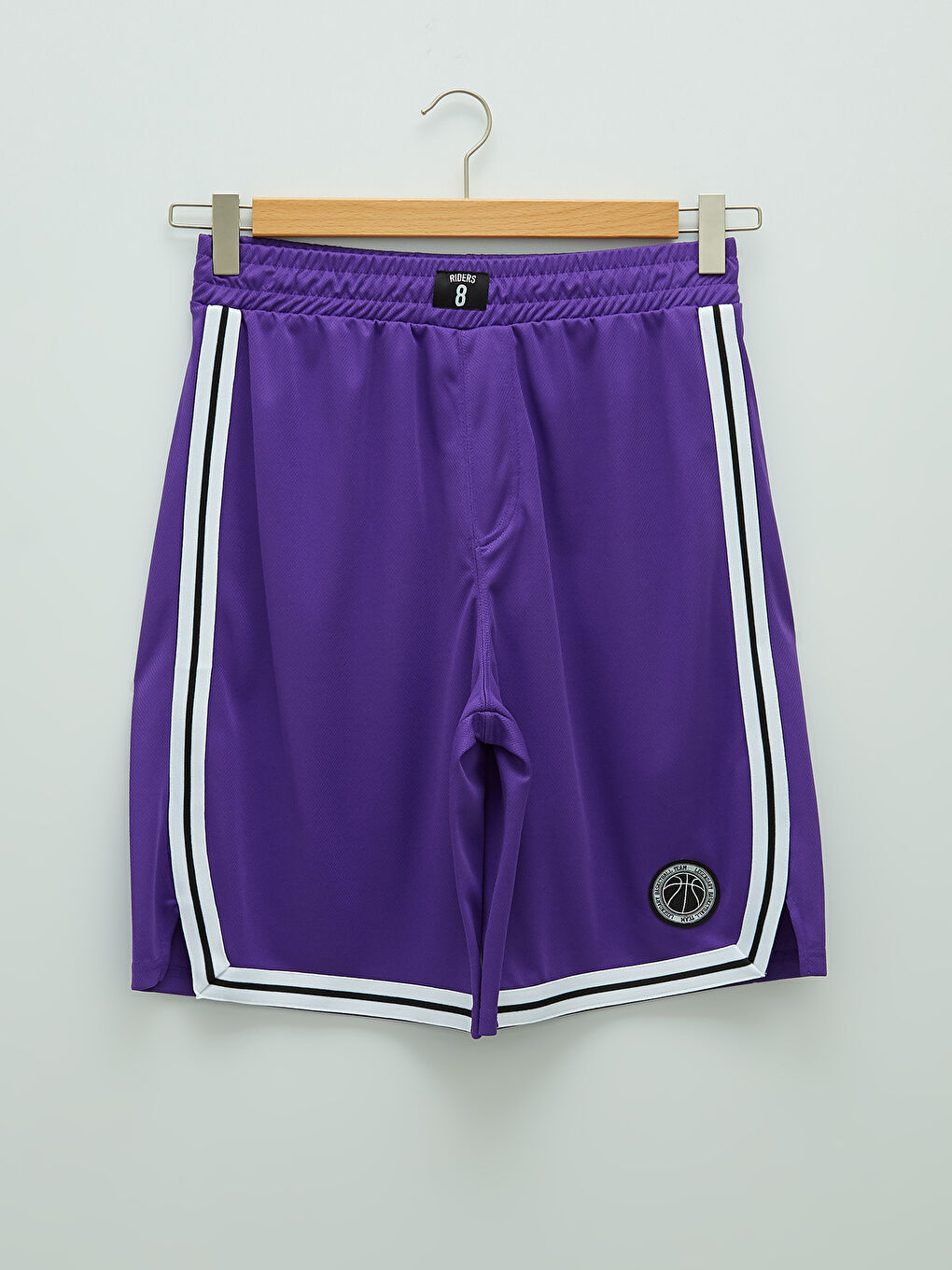 Mor Standart Kalıp Baskılı Aktif Spor Erkek Şort-5