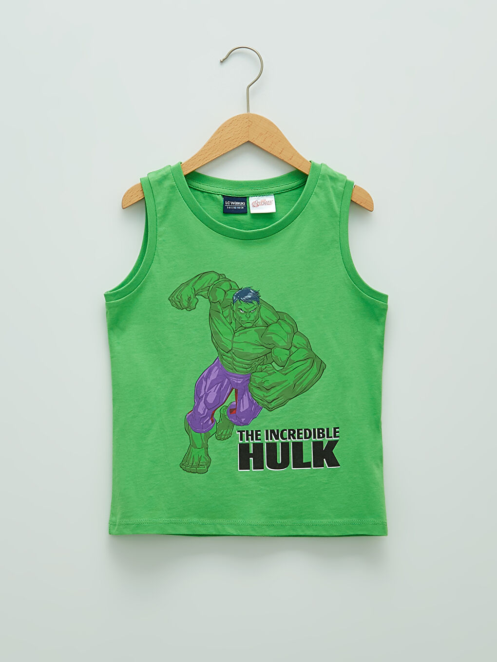 Yeşil Bisiklet Yaka Hulk Baskılı Erkek Çocuk Atlet