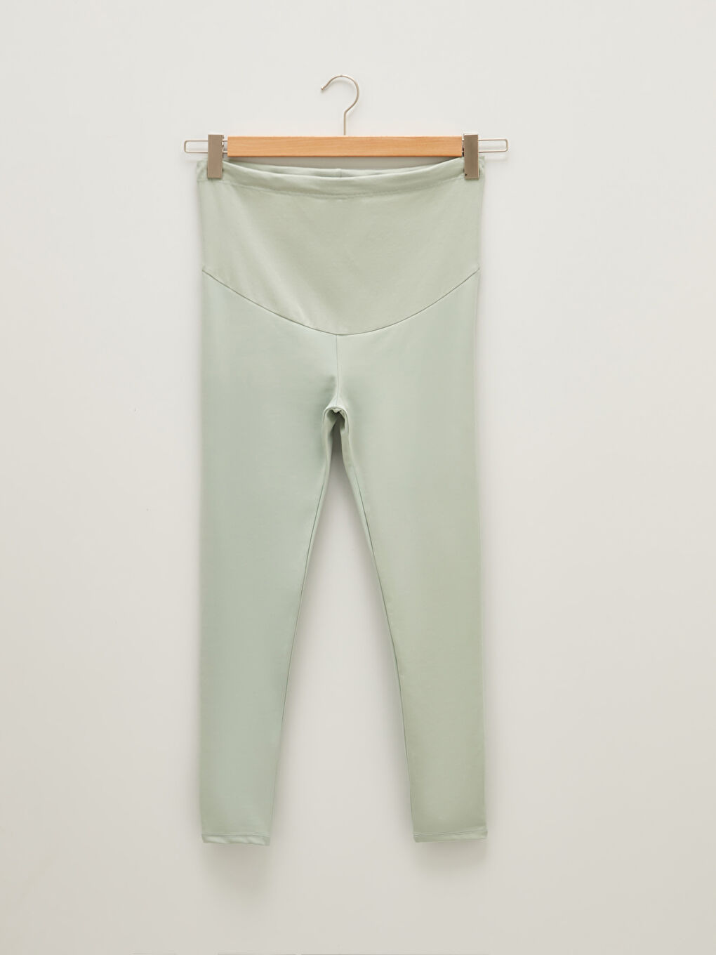 Yeşil Karın Panelli Düz Hamile Tayt-5