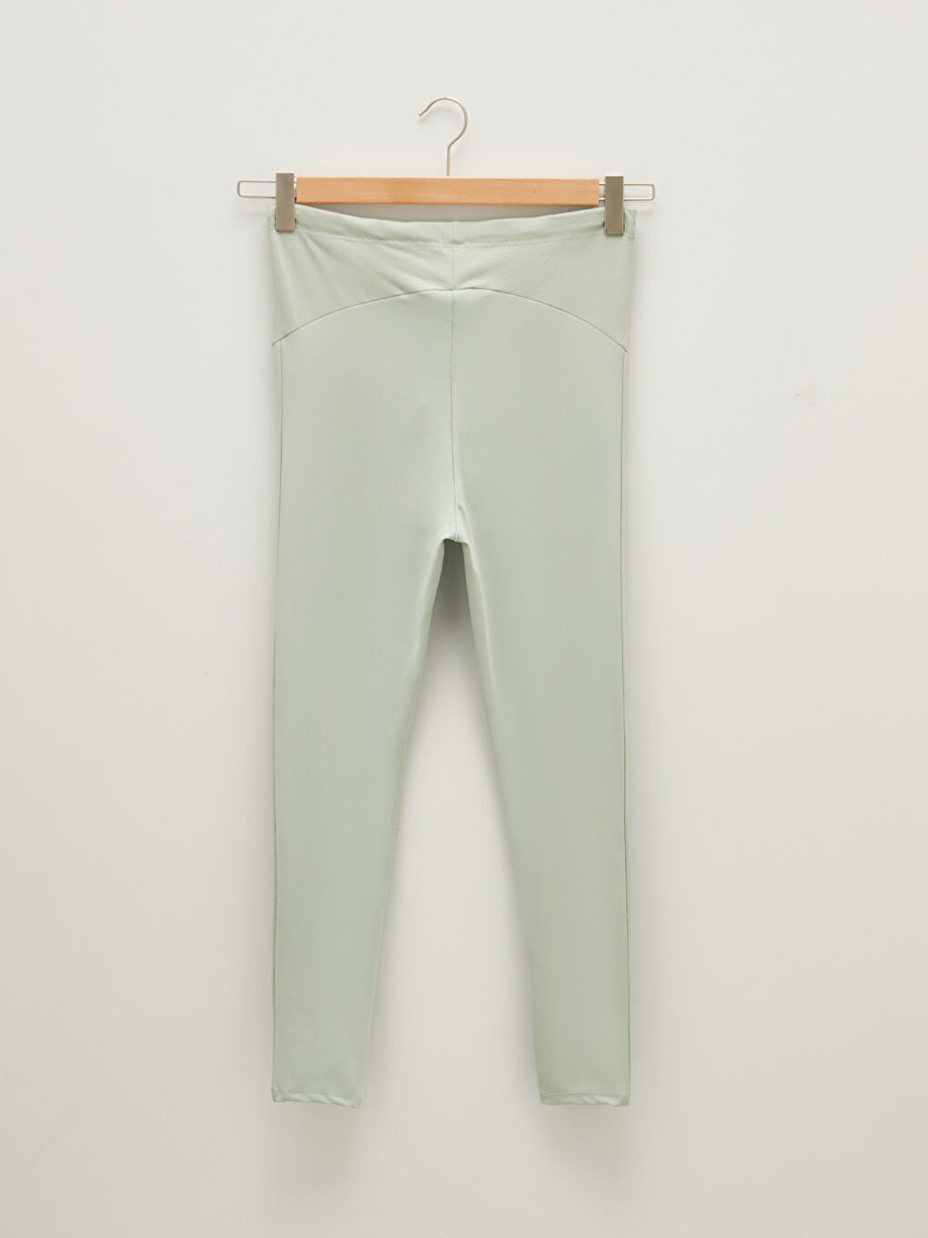 Yeşil Karın Panelli Düz Hamile Tayt-6