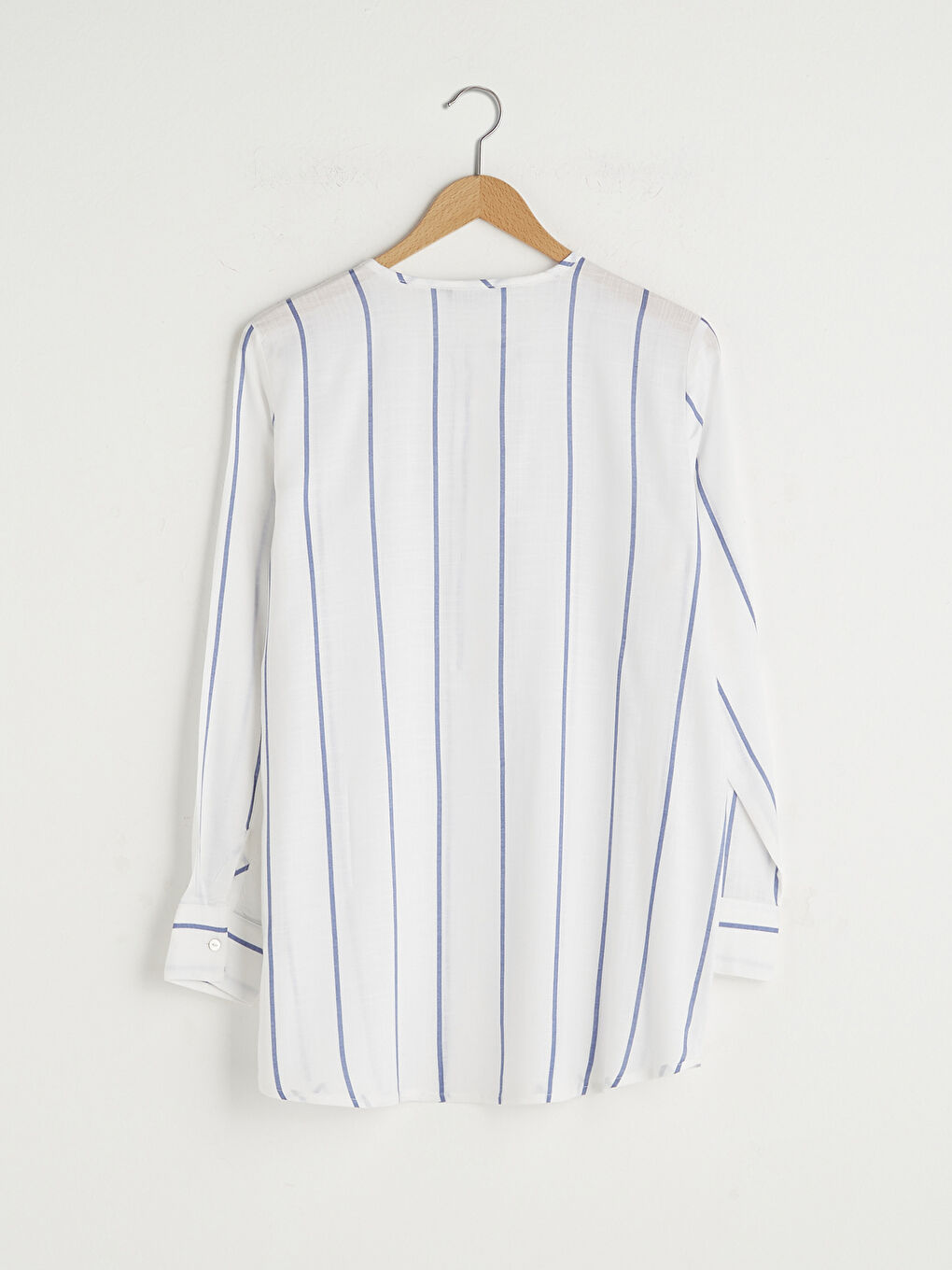 Okrugli izrez Prugasto Dugi rukav Viskoza Ženska Tunika-7