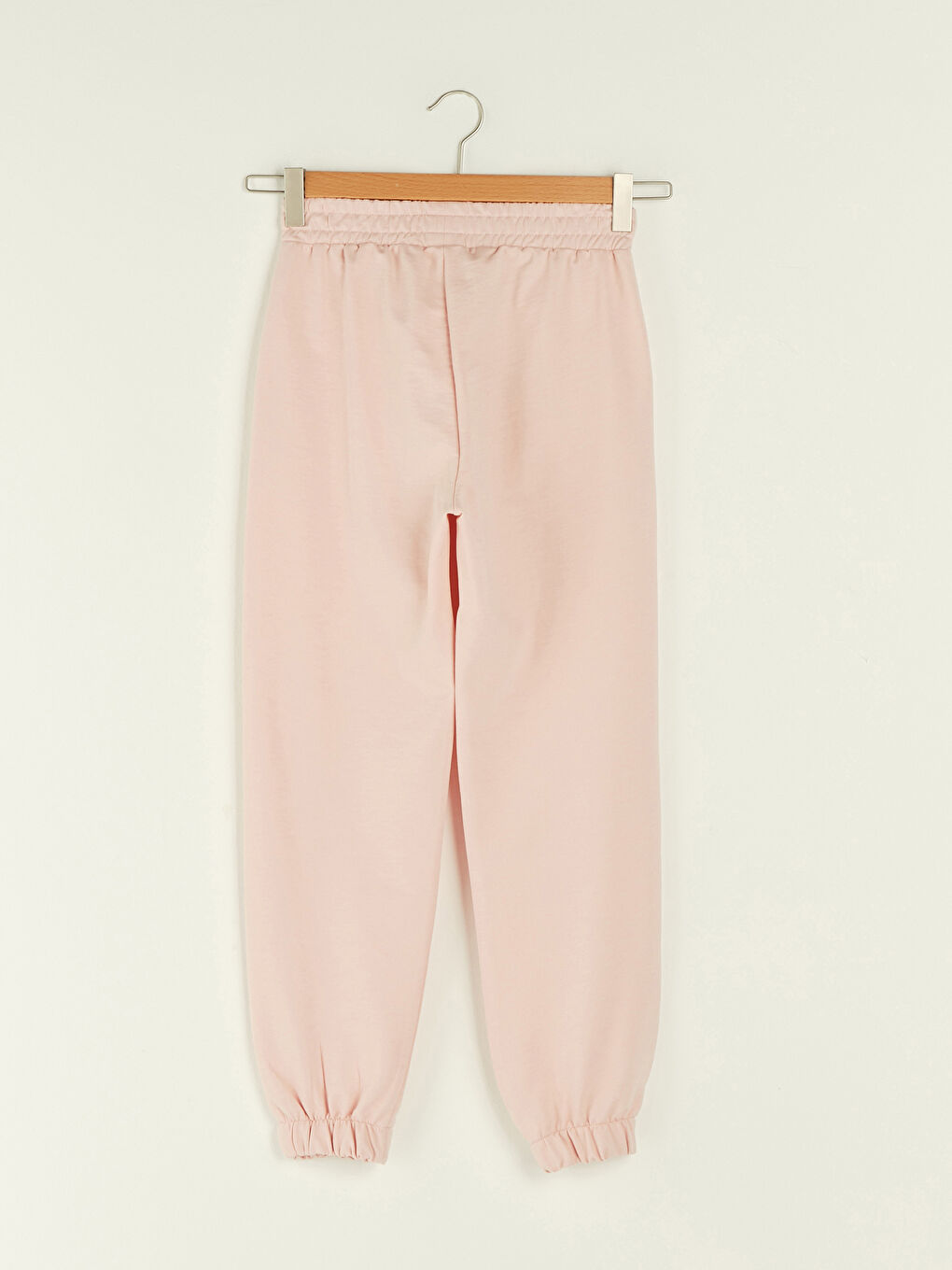 Pembe Beli Lastikli Düz Cep Detaylı Kadın Eşofman Altı-6