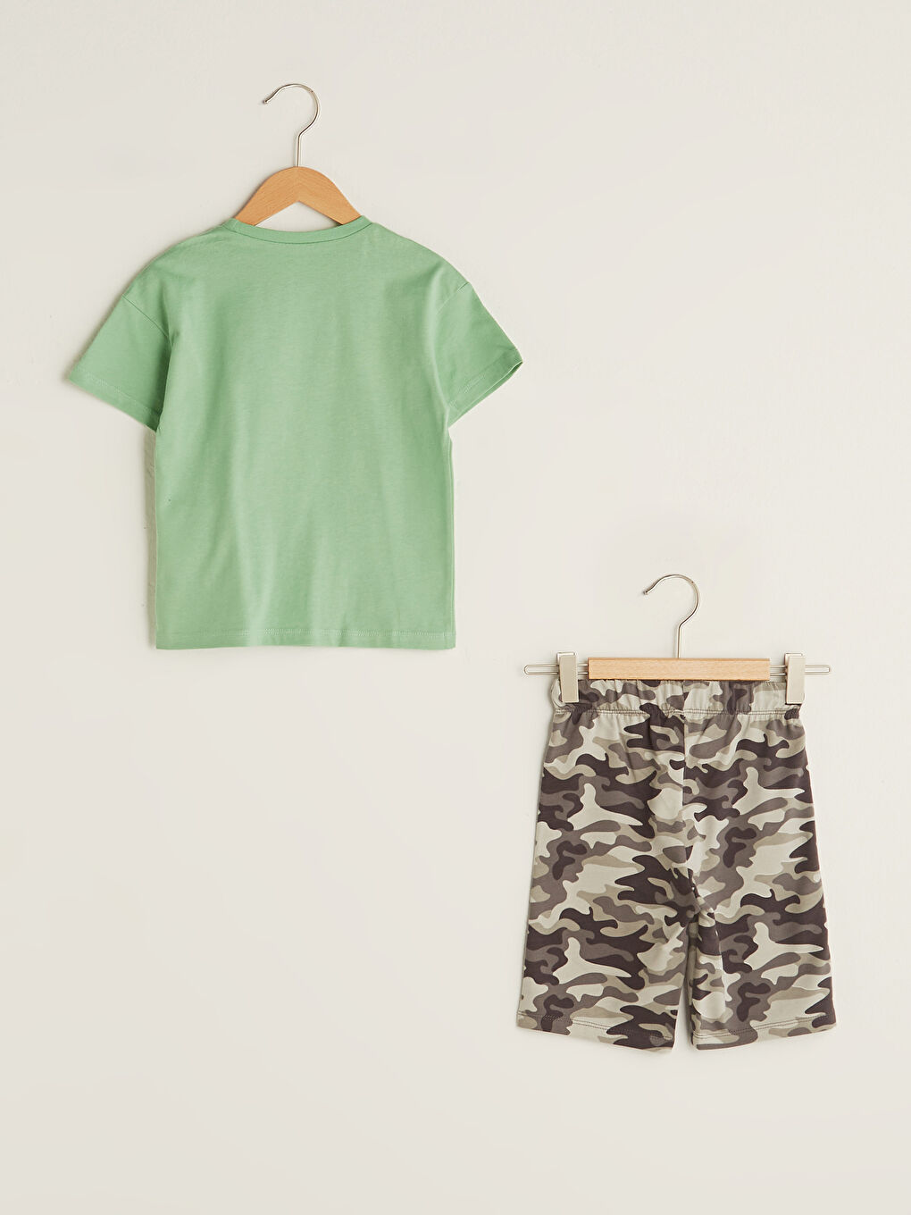 Crew Neck Short Sleeve Printed Baby Boys' T-Shirt and Shorts 2 Pack Set-1