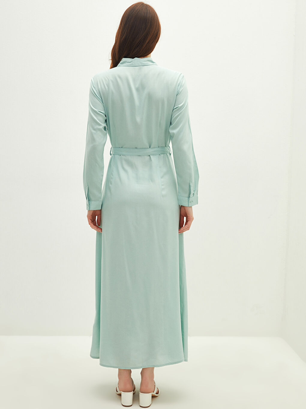 Haljina Ženska Viskoza Dugi Rukav Sa Kragnom-2