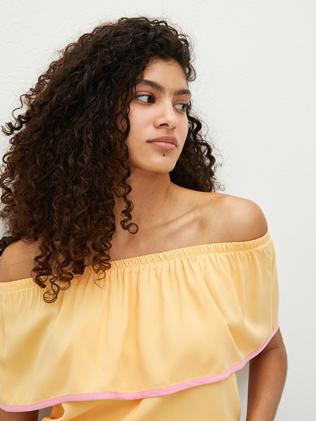 Blouse Femme en Viscose à Détails Volants Col Bateau Combinaison Mère Fille-2