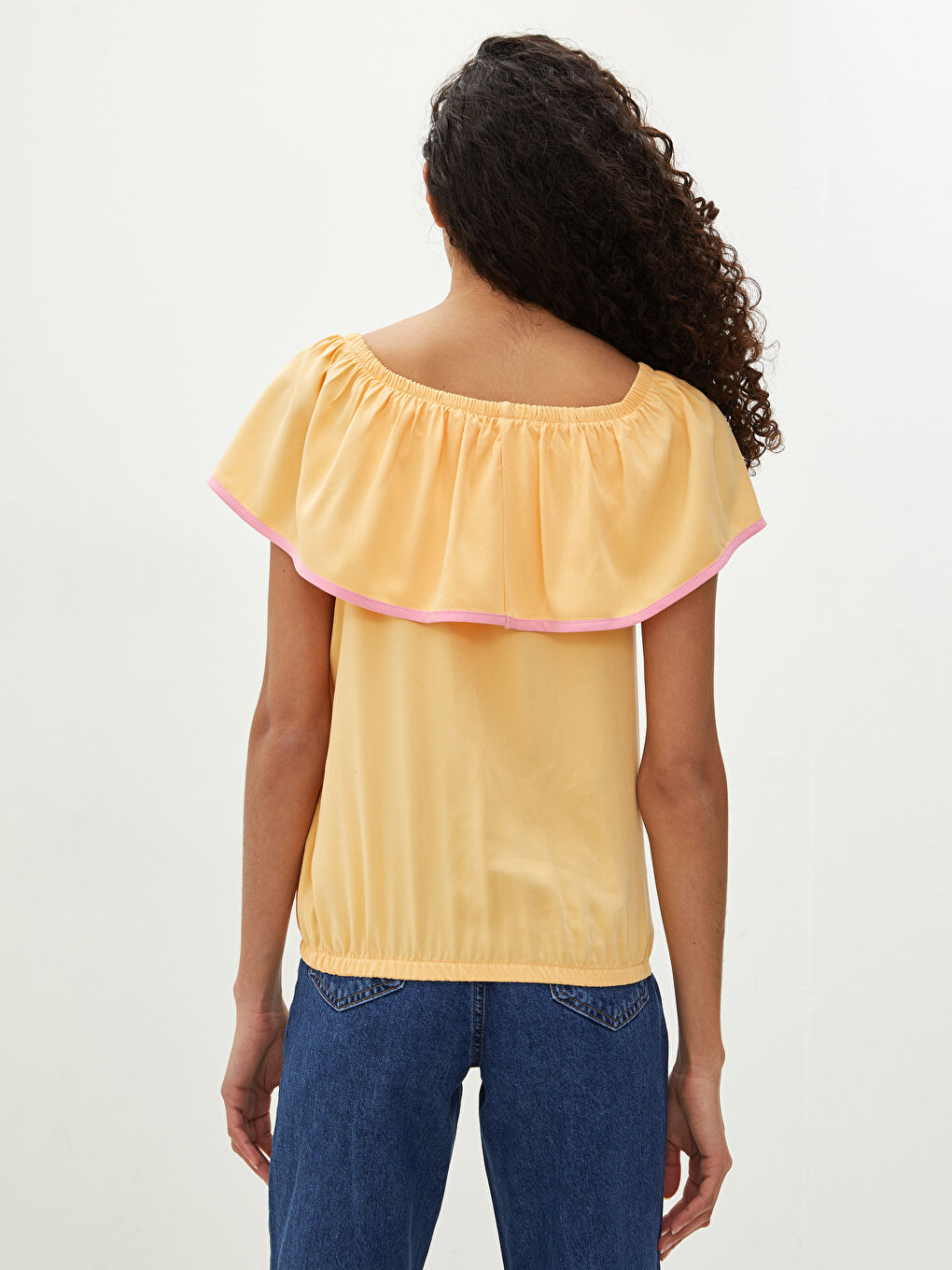 Blouse Femme en Viscose à Détails Volants Col Bateau Combinaison Mère Fille-4