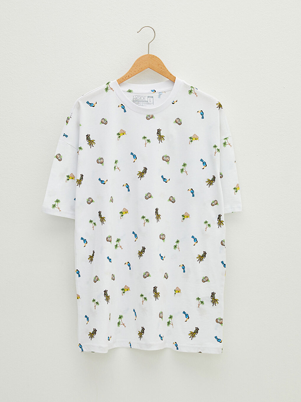 Oversize Crew Neck Short Sleeve Printed Jersey Men's T-Shirt-6