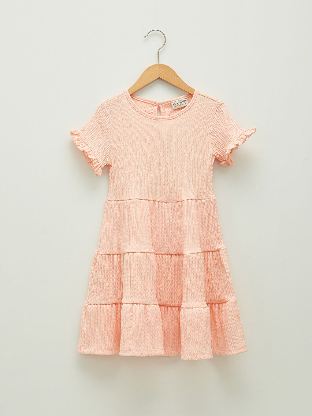 Crew Neck Basic Short Sleeve Girl Dress