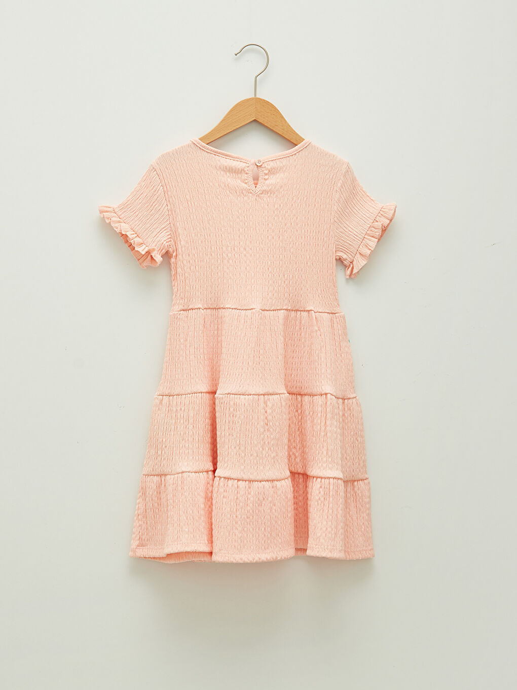 Crew Neck Basic Short Sleeve Girl Dress-1