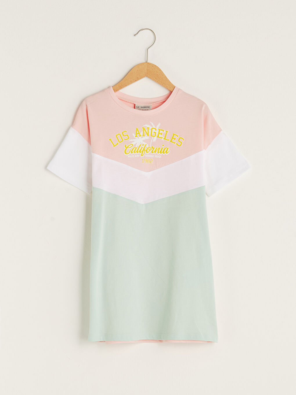 Crew Neck Printed Short Sleeve Girls' Dress