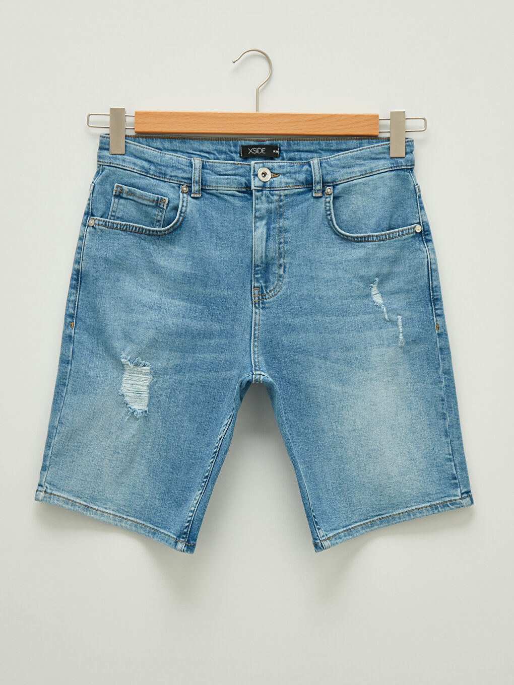 Mavi Standart Kalıp Erkek Jean Şort-6