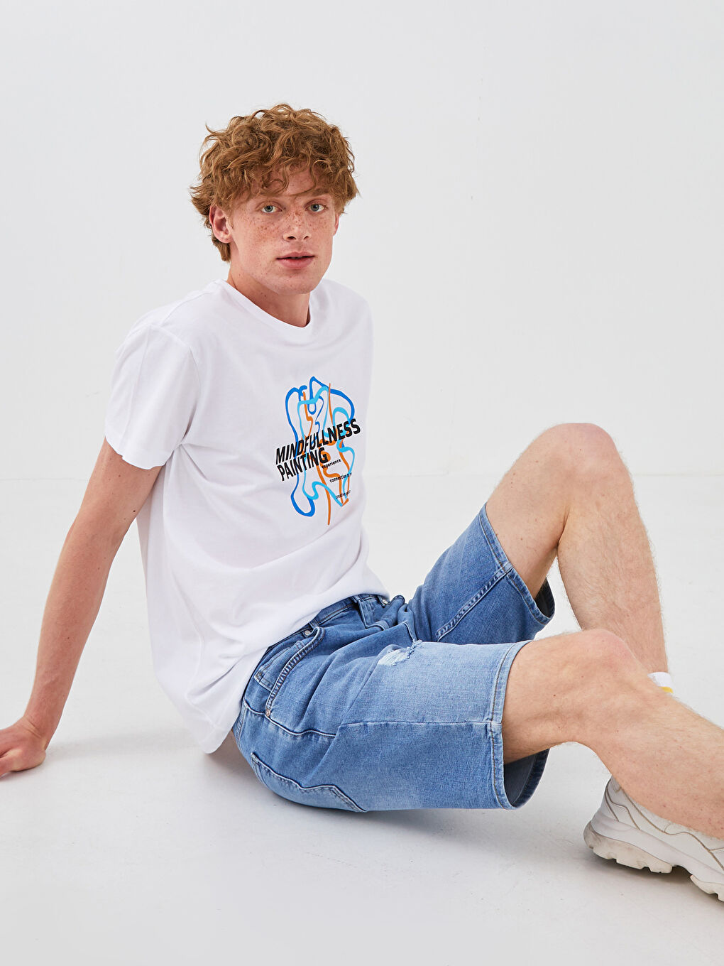 Mavi Standart Kalıp Erkek Jean Şort-1