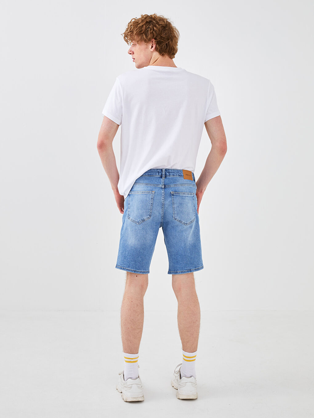 Mavi Standart Kalıp Erkek Jean Şort-4