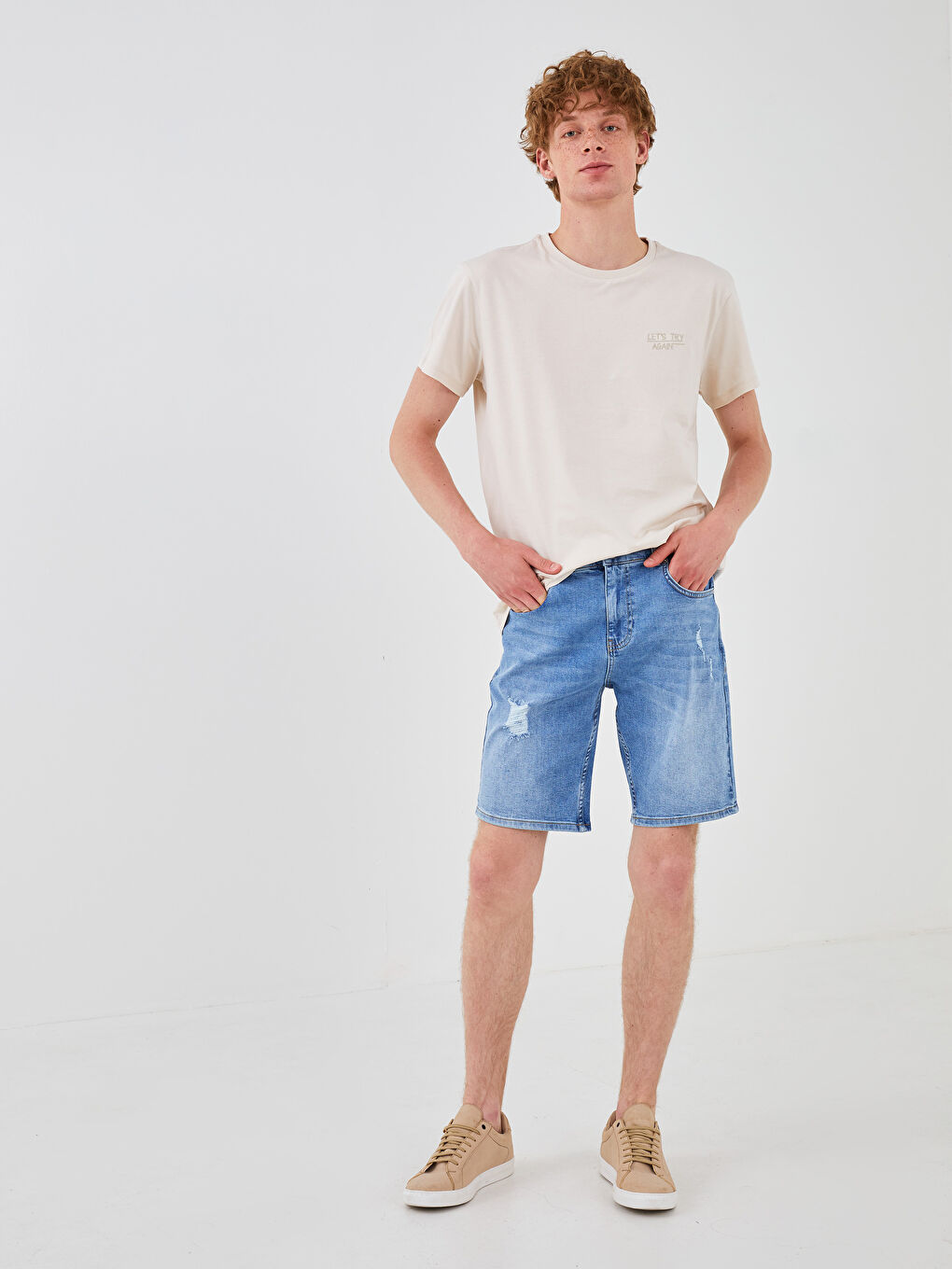 Bisiklet Yaka Kısa Kollu Baskılı Penye Erkek Tişört-2