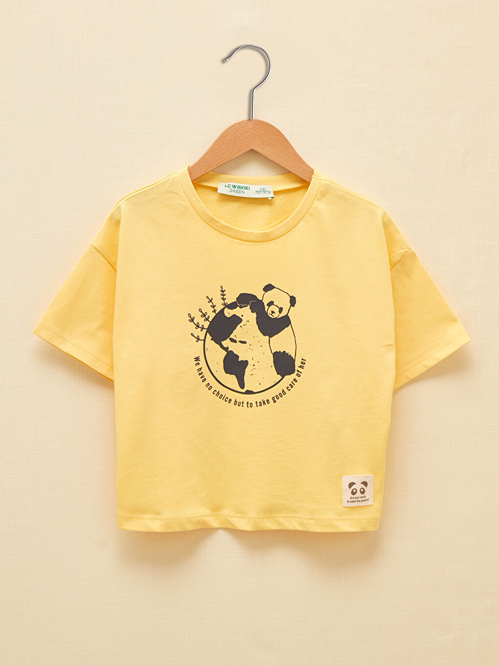 Crew Neck Printed Short Sleeve Girls' T-Shirt