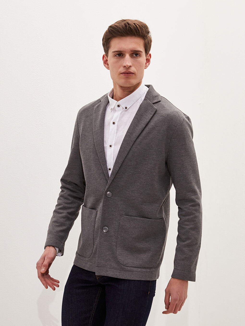 Standard Pattern Textured Men's Jacket