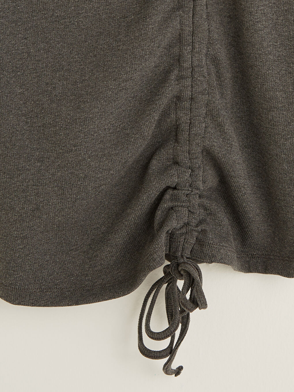 Crew Neck Straight Short Sleeve Gathered Detailed Women's Dress-6