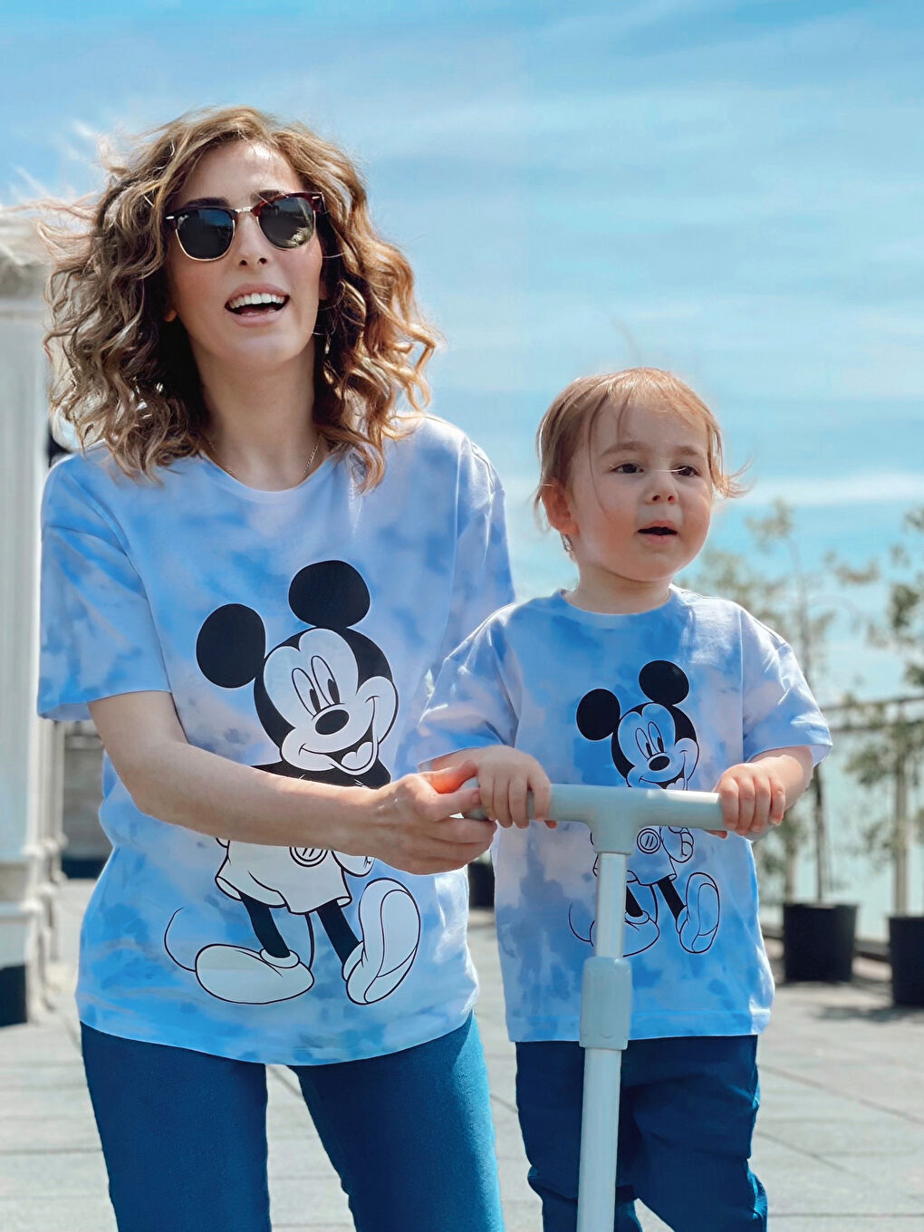 LCW baby Crew Neck Short Sleeve Mickey Mouse Printed Cotton