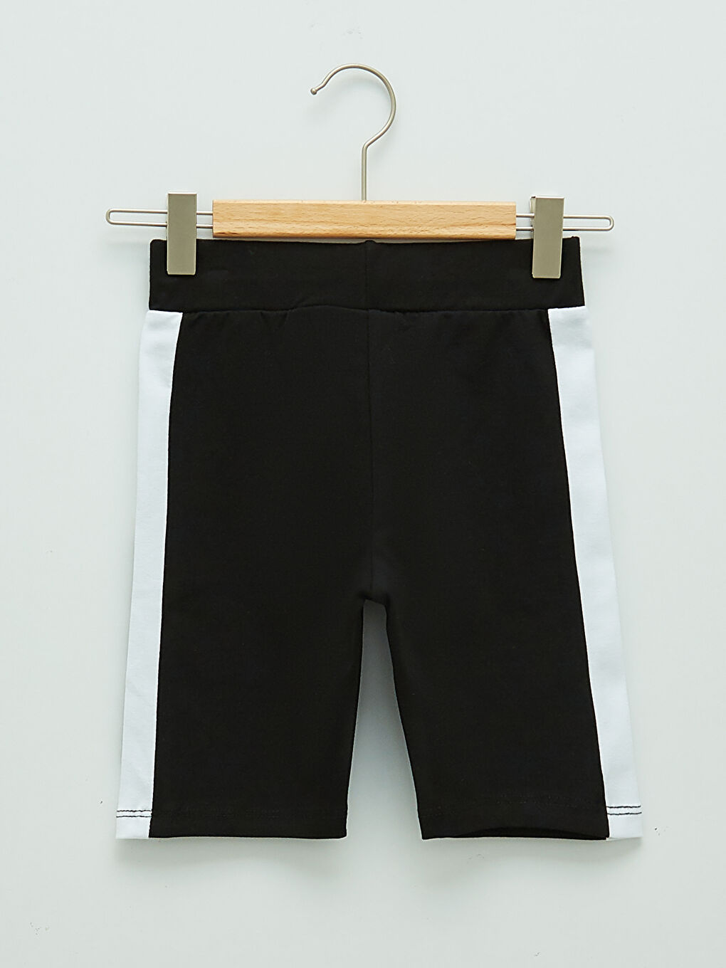 Siyah Beli Lastikli Baskılı Kız Çocuk Kısa Tayt-1