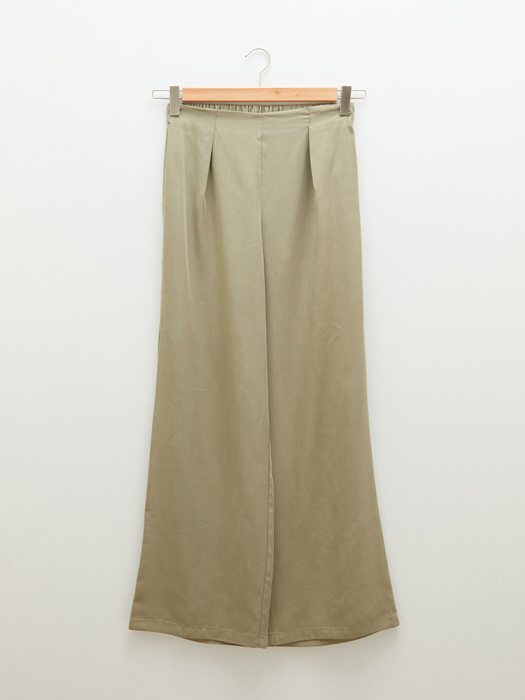 Haki Beli Lastikli Düz Geniş Paça Kadın Pijama Alt