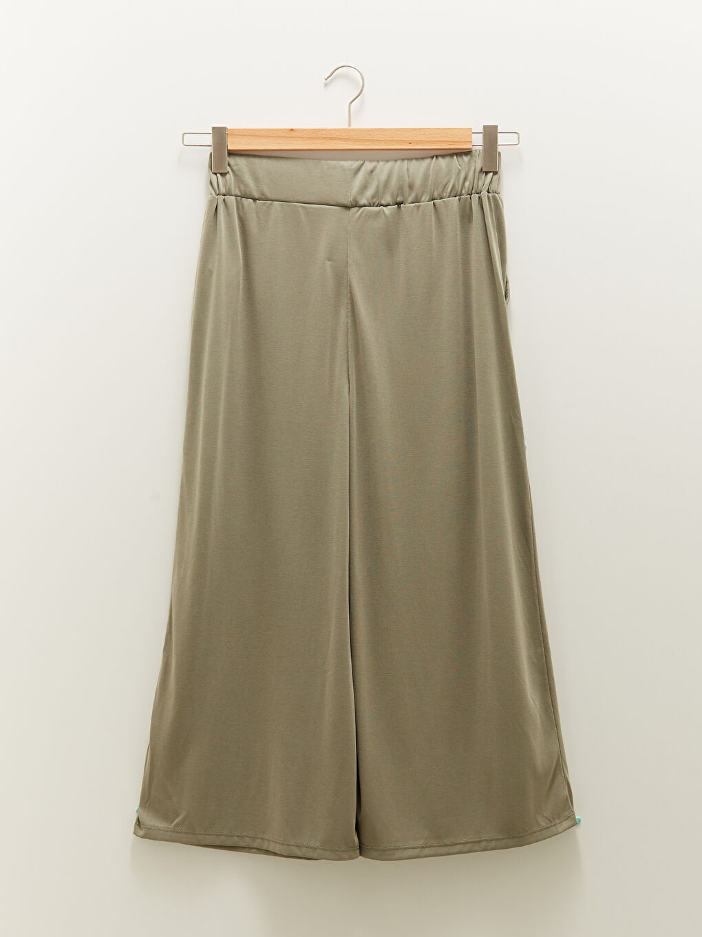 Haki Beli Lastikli Düz Cep Detaylı Kadın Pijama Alt