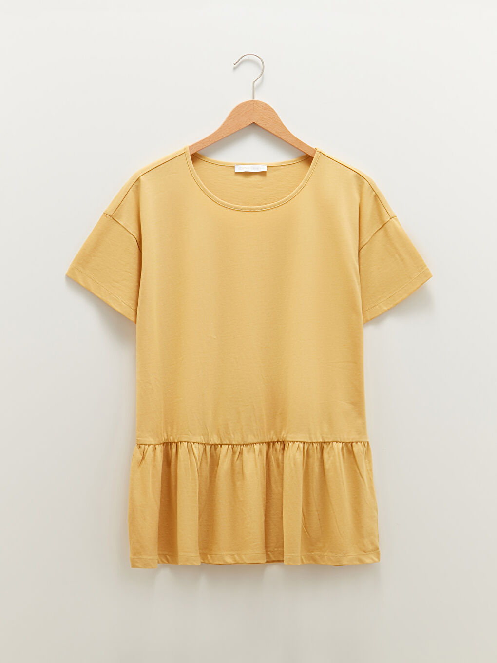 Crew Neck Straight Short Sleeve Cotton Women's T-Shirt-5