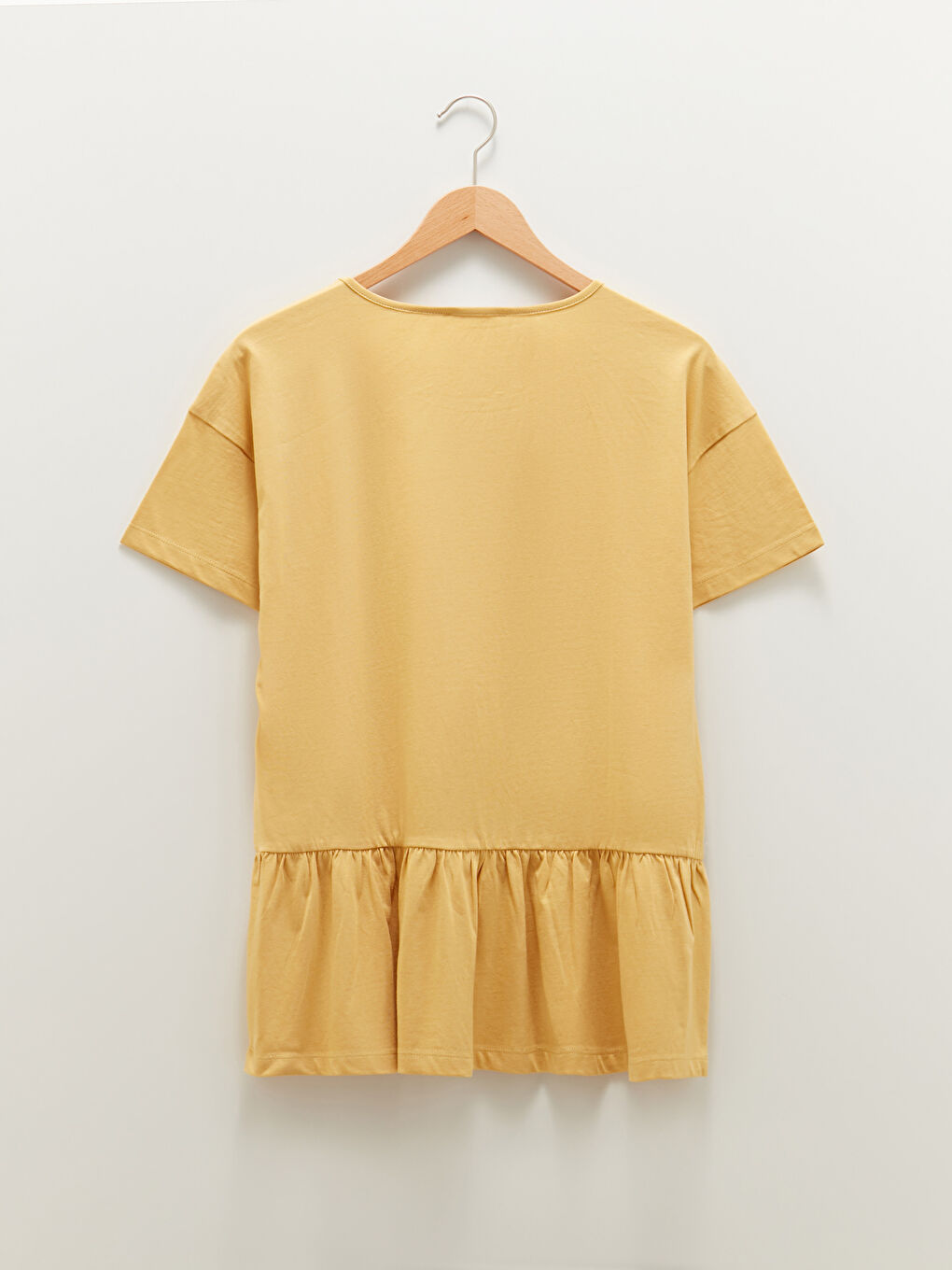 Crew Neck Straight Short Sleeve Cotton Women's T-Shirt-6